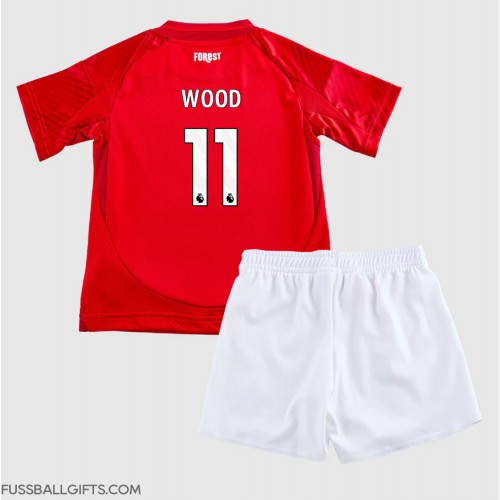 Nottingham Forest Chris Wood #11 Fußballbekleidung Heimtrikot Kinder 2024-25 Kurzarm (+ kurze hosen)